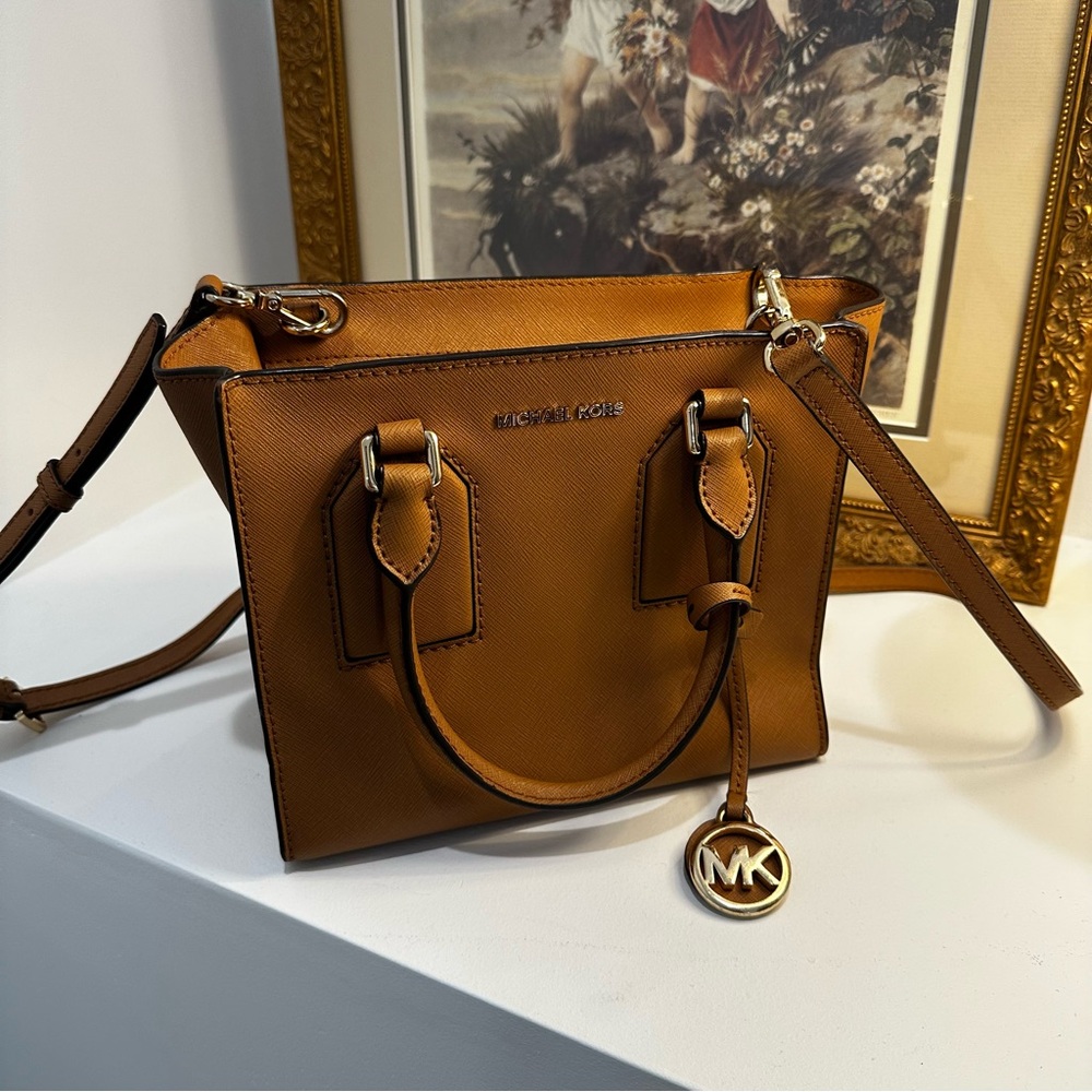 Michael Kors Tan Satchel with Gold Hardware
